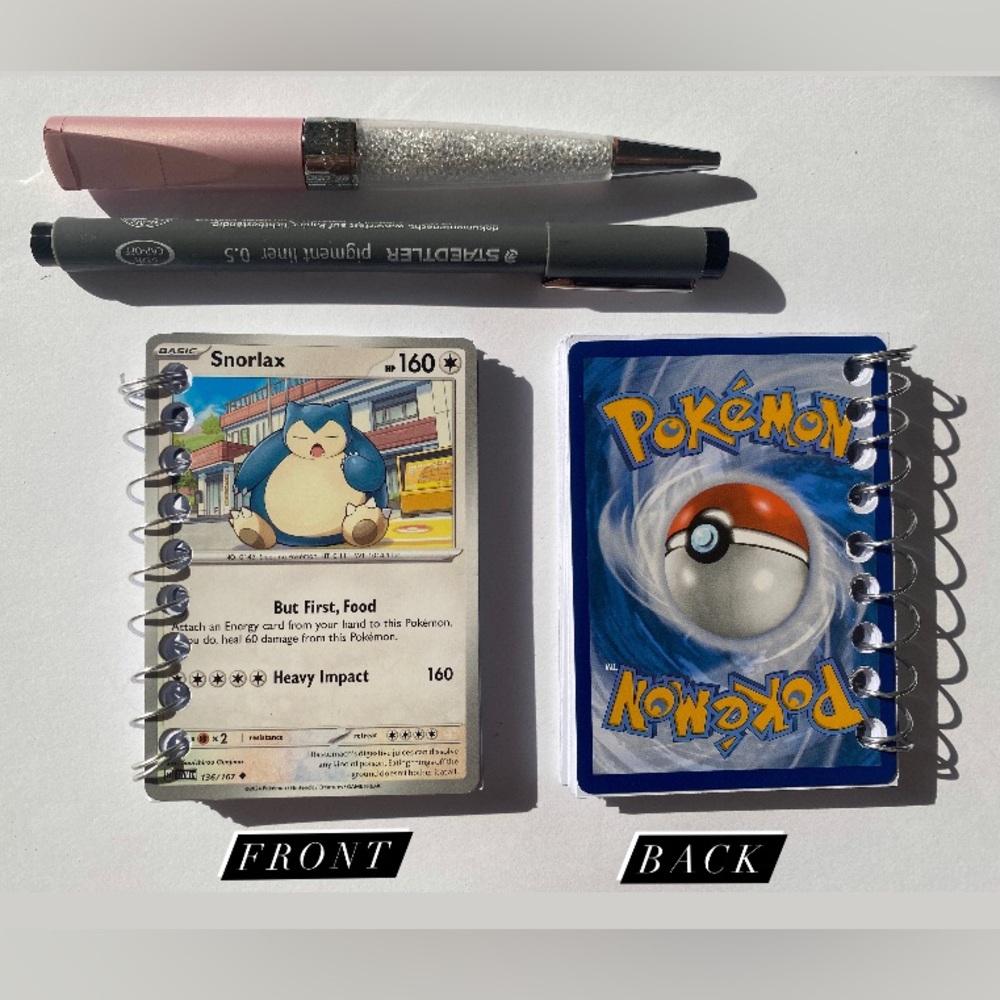 CUSTOM✨ Pokémon TCG, Mini 50pg. Notebook/Sketch Book *Snorlax 136/167* handmade!